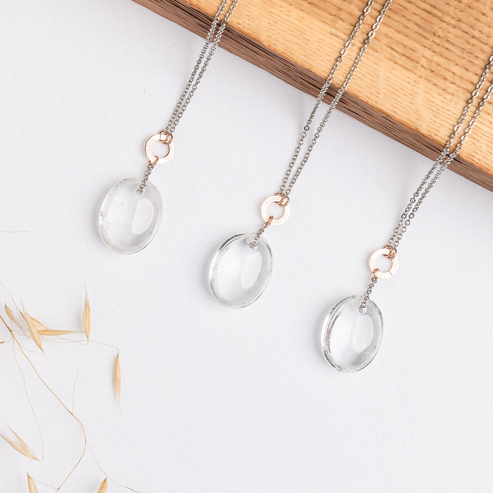 Collana in pietra naturale di cristallo di rocca, ciondolo di cristallo di rocca, collana di pietre terapeutiche, pietre preziose di guarigione per donna, gioielli Reiki, Natale, San Valentino Collana in pietra naturale di cristallo di rocca, ciondolo di cristallo di rocca, collana di pietre terapeutiche, pietre preziose di guarigione per donna, gioielli Reiki, Natale, San Valentino