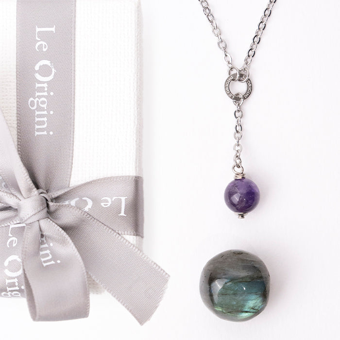 Festa della mamma - Sesto Senso | pendente ametista e burattato labradorite