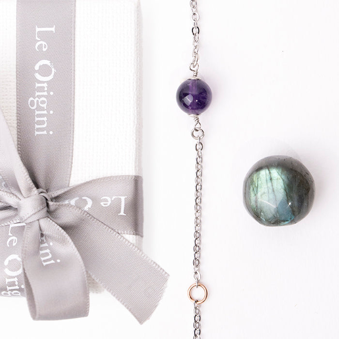 Festa della mamma - Sesto Senso | bracciale ametista e burattato labradorite