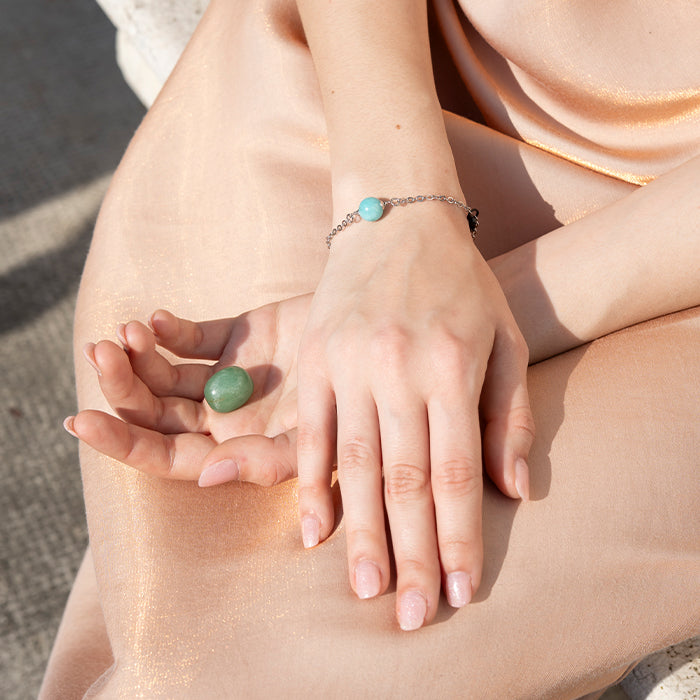 Festa della mamma - Cura | bracciale amazzonite e burattato avventurina verde