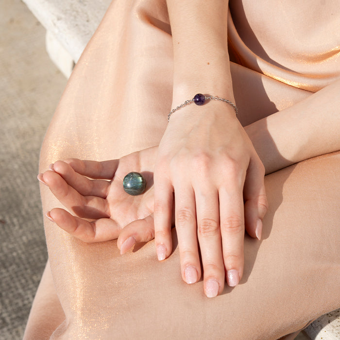 Festa della mamma - Sesto Senso | bracciale ametista e burattato labradorite