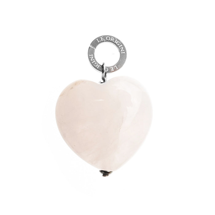 Charm Cuore Quarzo Rosa