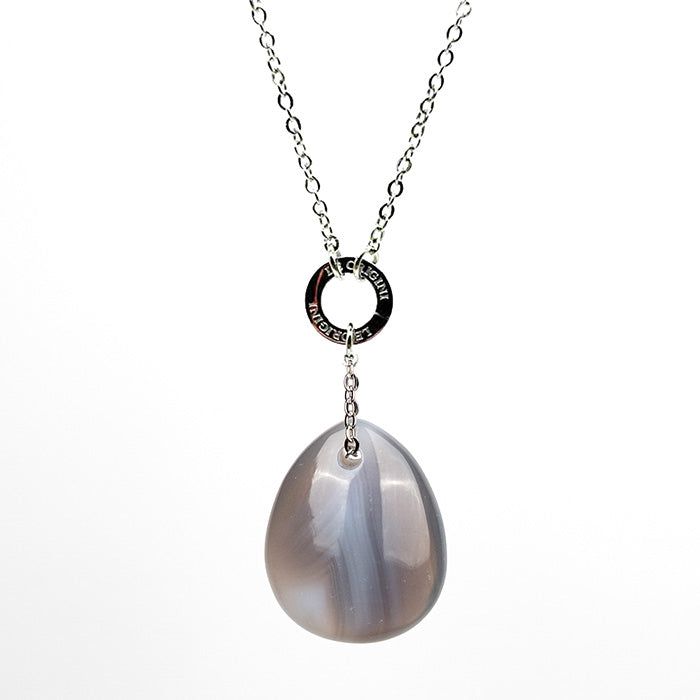 Collana Goccia Agata Grigia