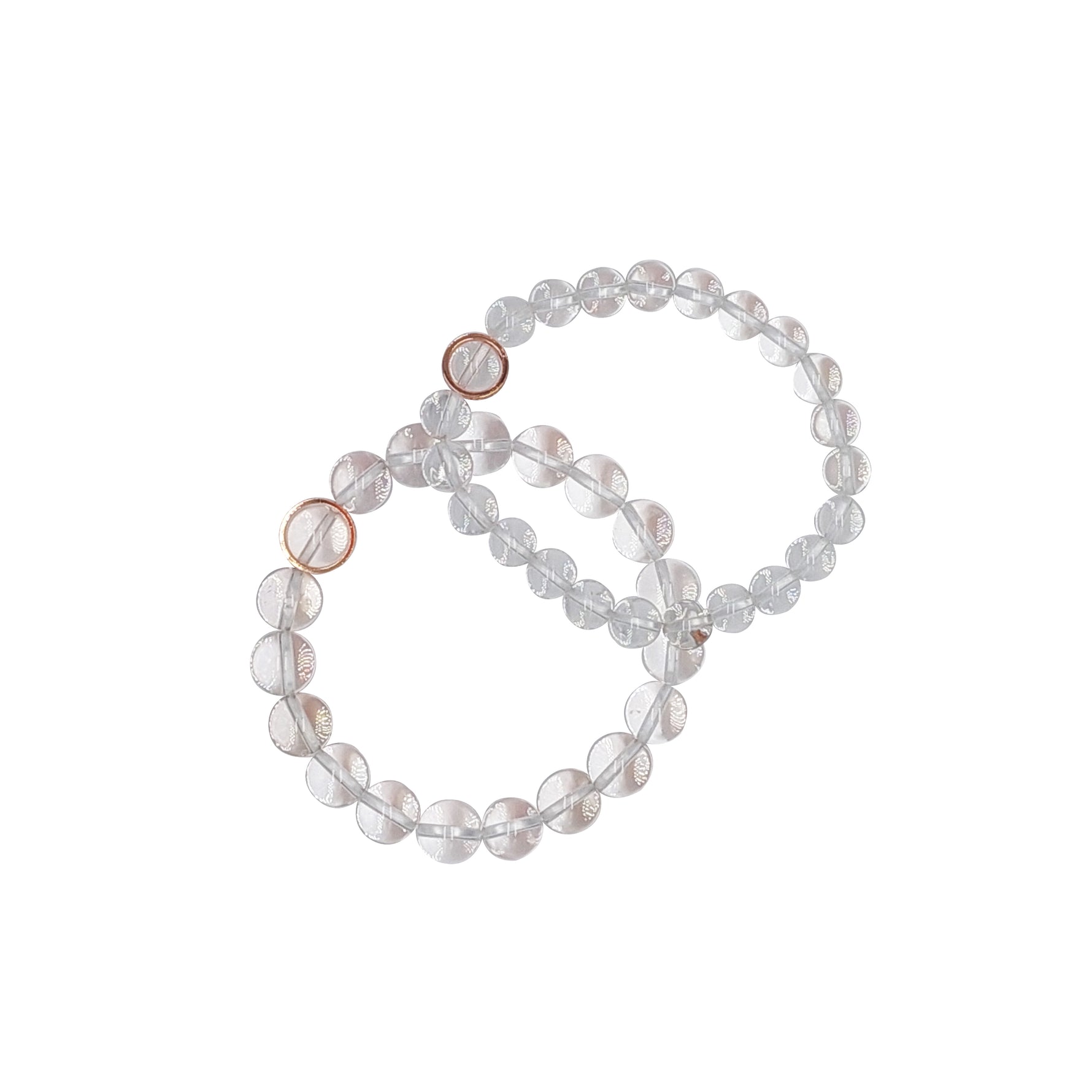 Taddart Bracciale In Cristallo Di Rocca Naturale – Perle 4 Mm, Fatto A Mano, Elastico, Confezione Regalo In Organza - 4