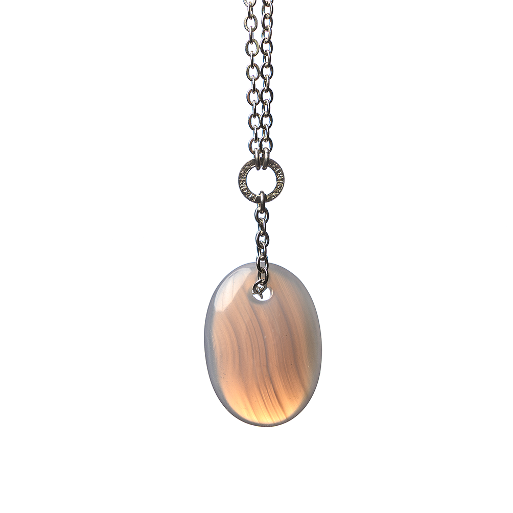 Collana Mini Zodiac Agata Grigia - Vergine - Le Origini pietre dure pietre semipreziose, pietre naturali